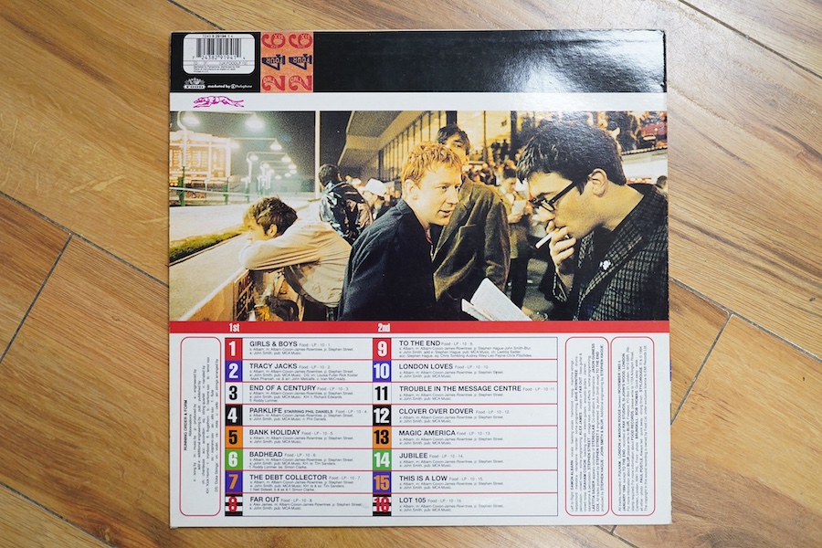 Blur; Parklife LP record album, on Food label; FOODLP10 7243 8 29194 14, with inner lyric sleeve. Condition - good.